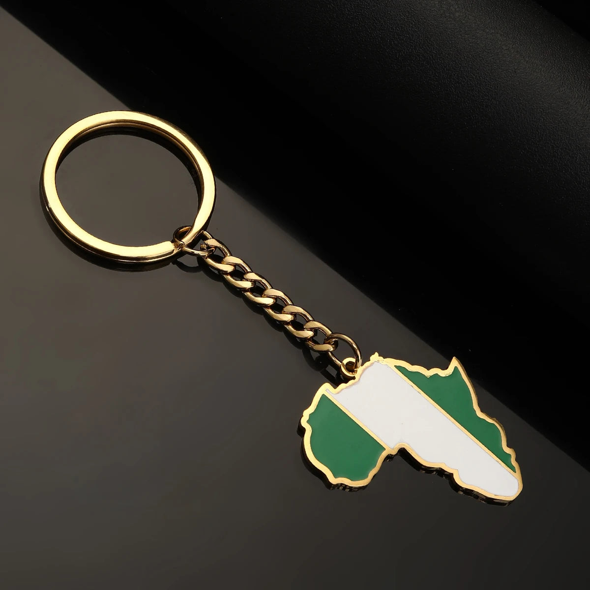 Africa Map Keychain – Stainless Steel Hip-Hop Jewelry, Morocco to South Africa
