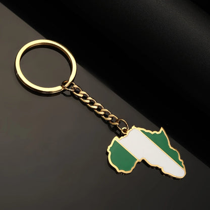 Africa Map Keychain – Stainless Steel Hip-Hop Jewelry, Morocco to South Africa