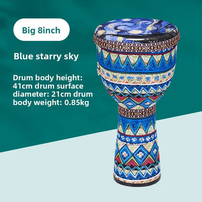 8 inch African  Large 8 Hand Drum PVC Drum Body Lightweight Hand Drum Percussion Bongo suitable for Adult Beginners