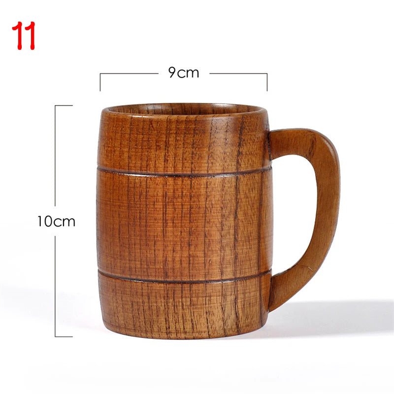Handmade Spruce Wood Cups – Natural Big Belly Mug for Tea, Coffee & Milk