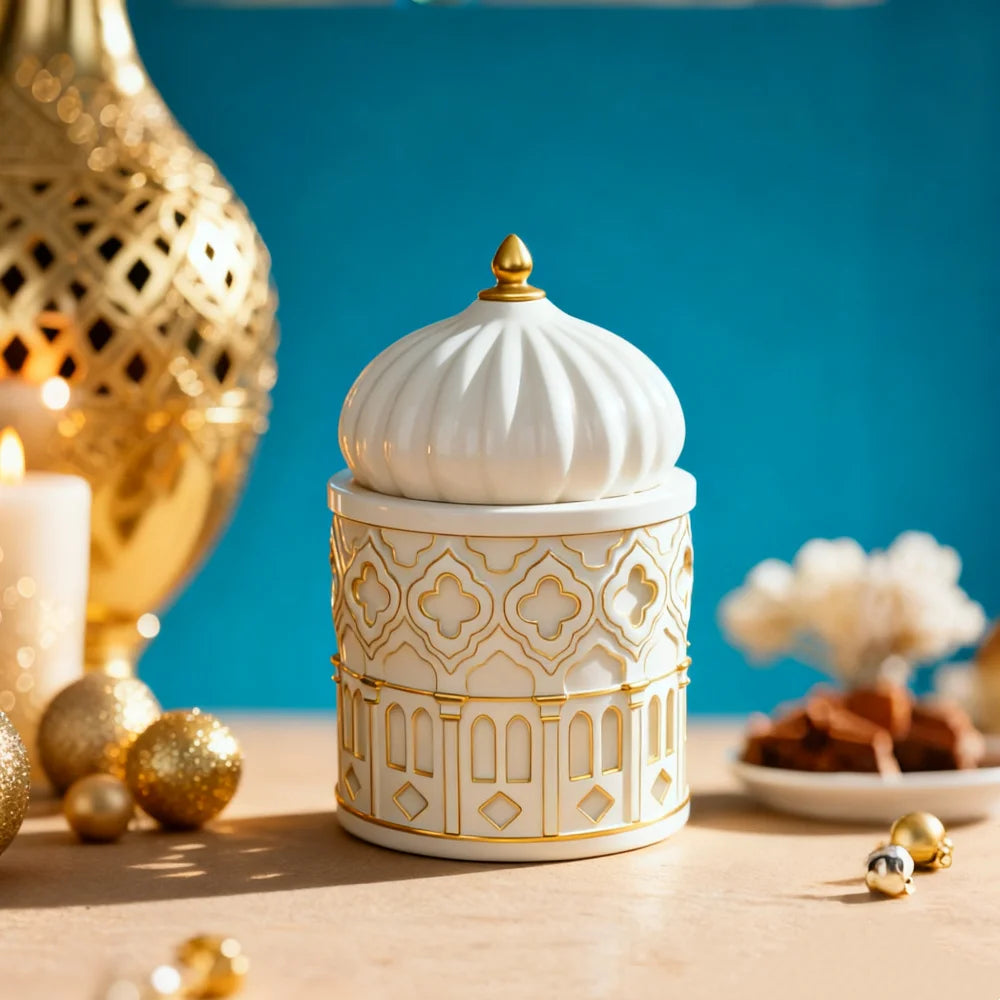 S0242 Novidades Islamic Style Storage Jar Resina Molde Jewelry Trinket Container Vase Box Candle Pot Mold with Lid for DIY Craft