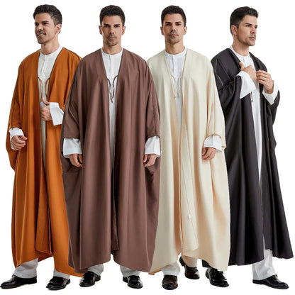 Ramadan Djellaba Eid Abayas Prayer Kaftan Men Muslim Open Abaya Turkey Arabic Cardigan Robe Morocco Jubba Thobe Islam Dishdasha