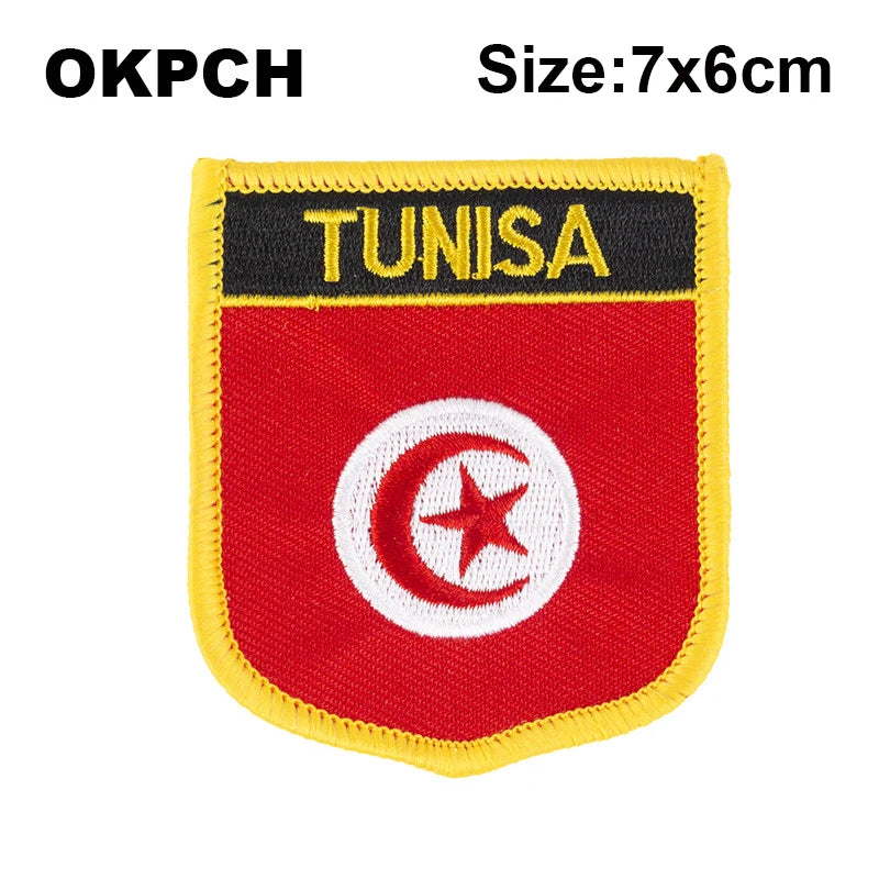 Tunisia Flag Embroidered Patch – Iron-On Badge for Clothing & Accessories