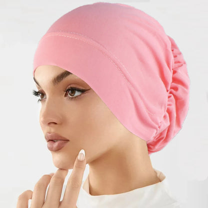 Muslim Fashion Women Hijabs Soft Stretch Solid Color Turban Hat Cancer Chemo Beanies Caps Headwear Headwrap Hair Accessories