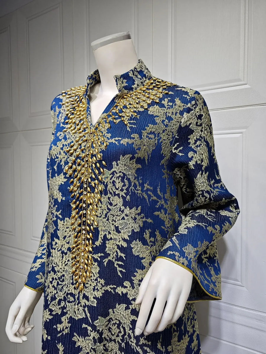 Eid Radiance – Beaded Collar Abaya for the Arab Woman in America