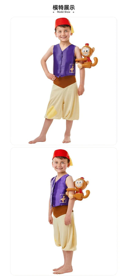 Halloween Prince Aladdin Costume Boys Fairy Tale Anime Role Play Outfits Party Dress Up