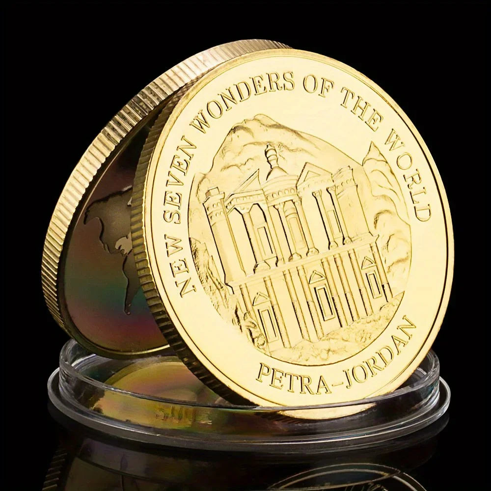 Petra Golden Plated Commemorative Coin – New Seven Wonders Collectible Gift