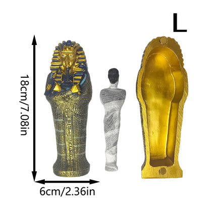 Tutankhamun Coffin & Mummy Ornament – Egyptian Pharaoh Handicraft Decor