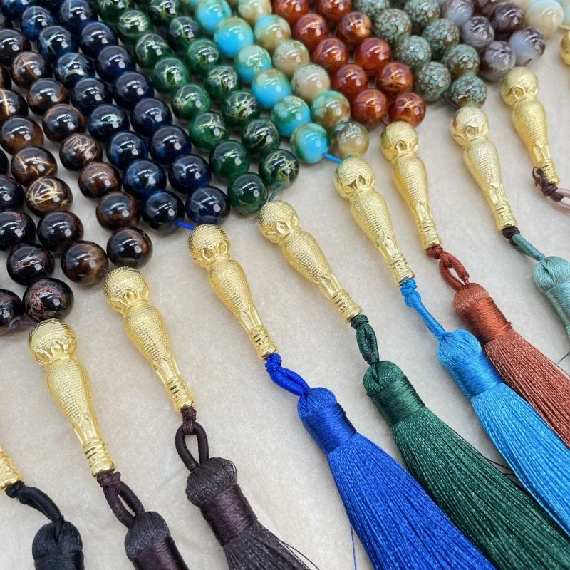 New Muslim Prayer Beads Bracelet Tasbih Ramadan Prayer Beads for Daily Misbaha and Meditation (10mm (33 Beads),4 Colors)