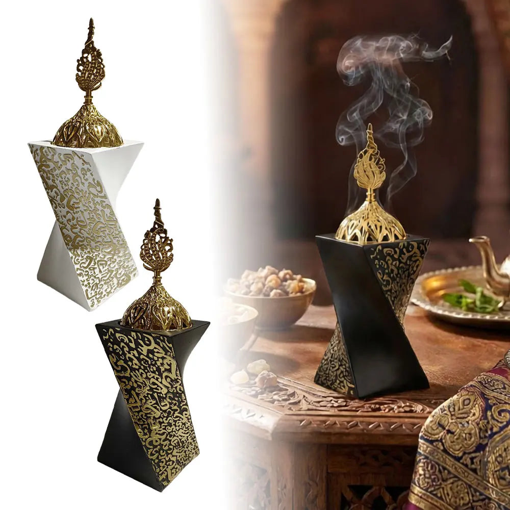 Resin Aromatherapy Stove Luxury Ramadan Decor Rotating Square Craft - Muslim Style Bakhoor Burner & Aromatherapy Diffuser