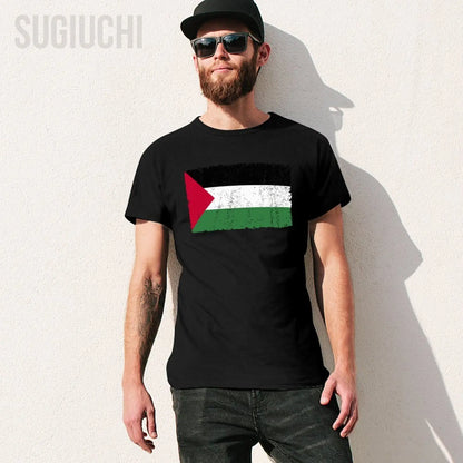 Unisex Men Palestine Flag Proud Palestinian Gaza Arabic Tshirt Tees T Shirts Women Boys 100% Cotton T-Shirt