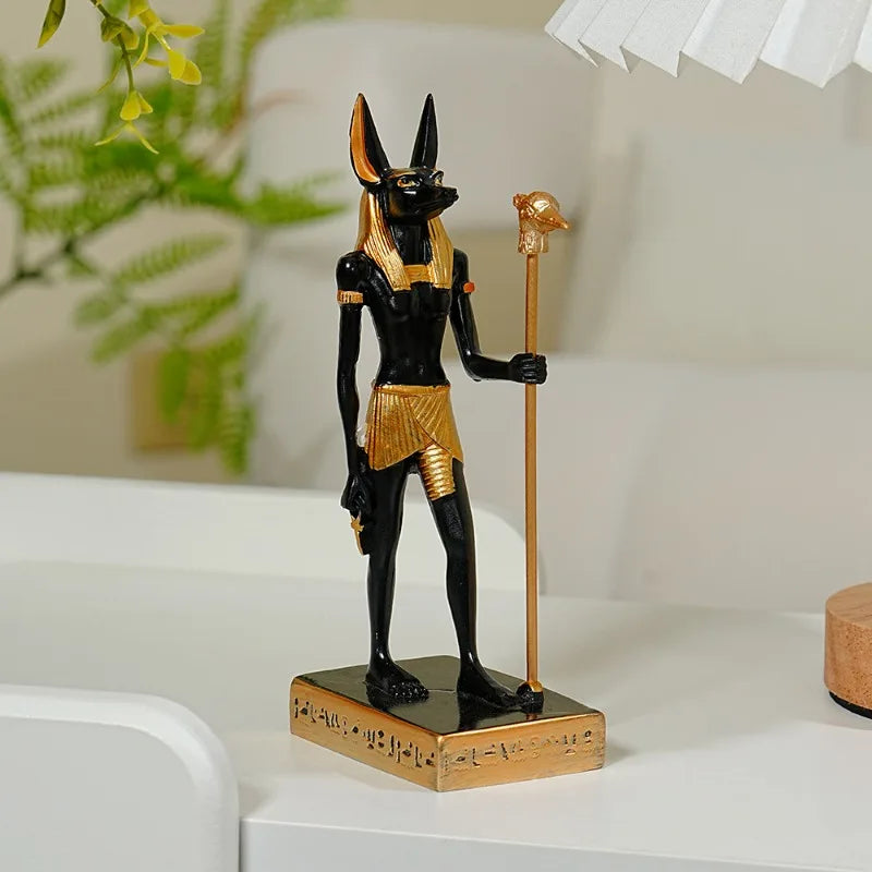 Anubis Resin Sculpture – Creative Egyptian Mythology Statue for Home & Study