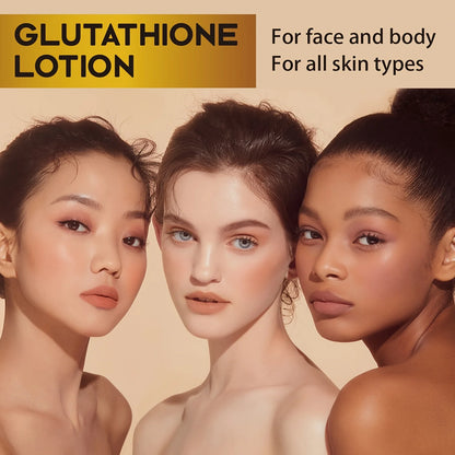 Glutathione Lotion with Vitamin C&E - Brightening, Hydrating & Face & Body Moisturizer for Dry, Cracked Light Beige,Paraben-Free