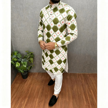 Longline White Shirts Muslim Men Prayers Clothes Luxury African Style Bronzing Vestido Arabe Para Hombre Tenue Marocaine Homme