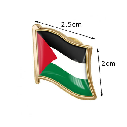 3-Piece Palestine Flag Brooch Set – Metal Enamel Lapel Pin, Country Souvenir