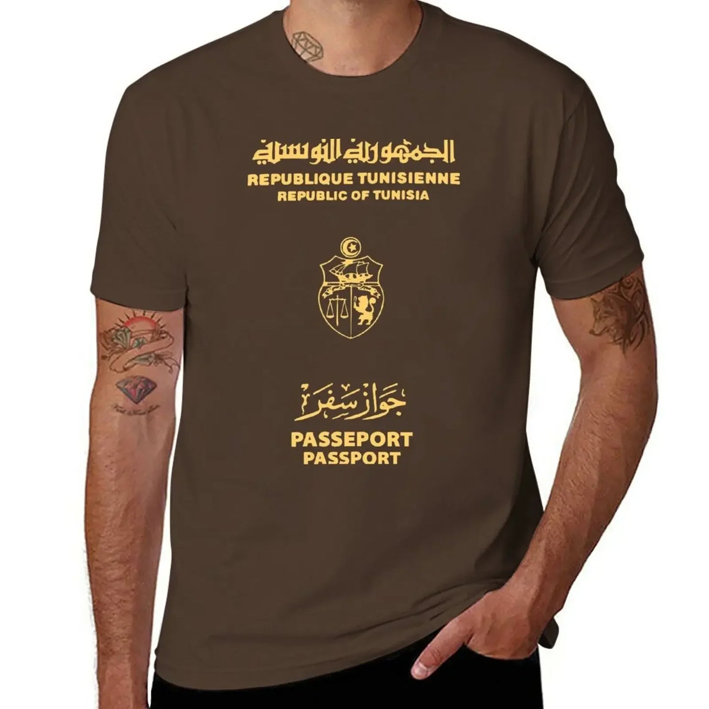 Tunisia Tunisian passport T-Shirt Short sleeve tee boys animal print T-shirt men mens designer clothes new in tops & tees manga