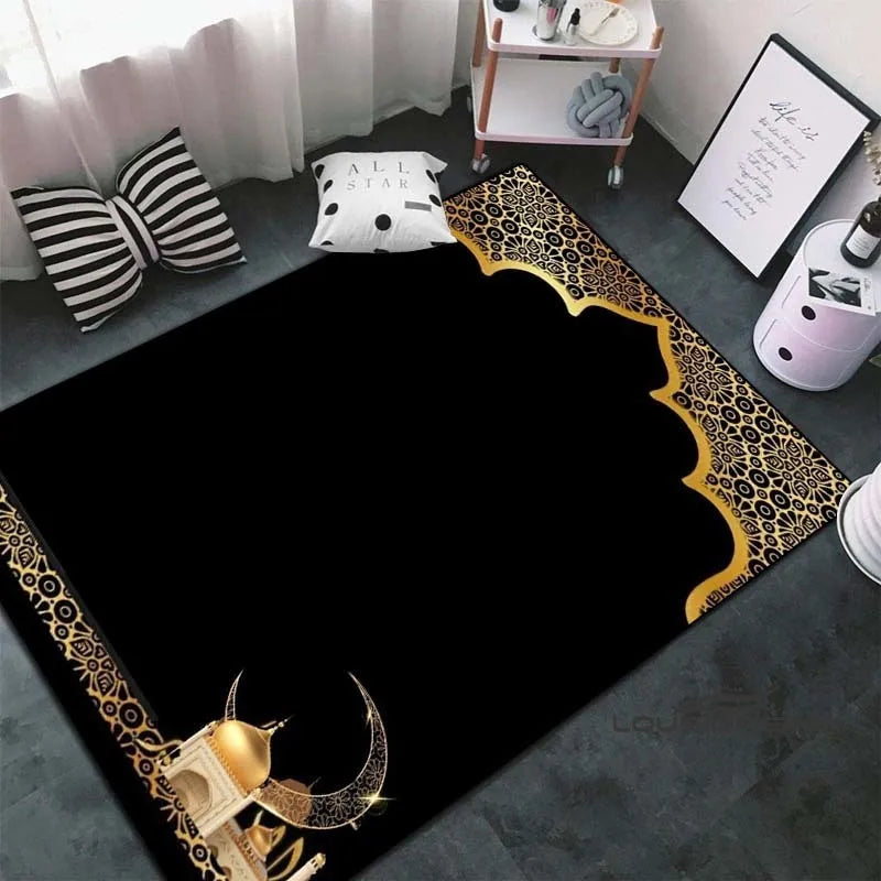 Soft Islamic Prayer Rug for Muslim Women, Elegant Carpet, Home Decoration Portable Prayer