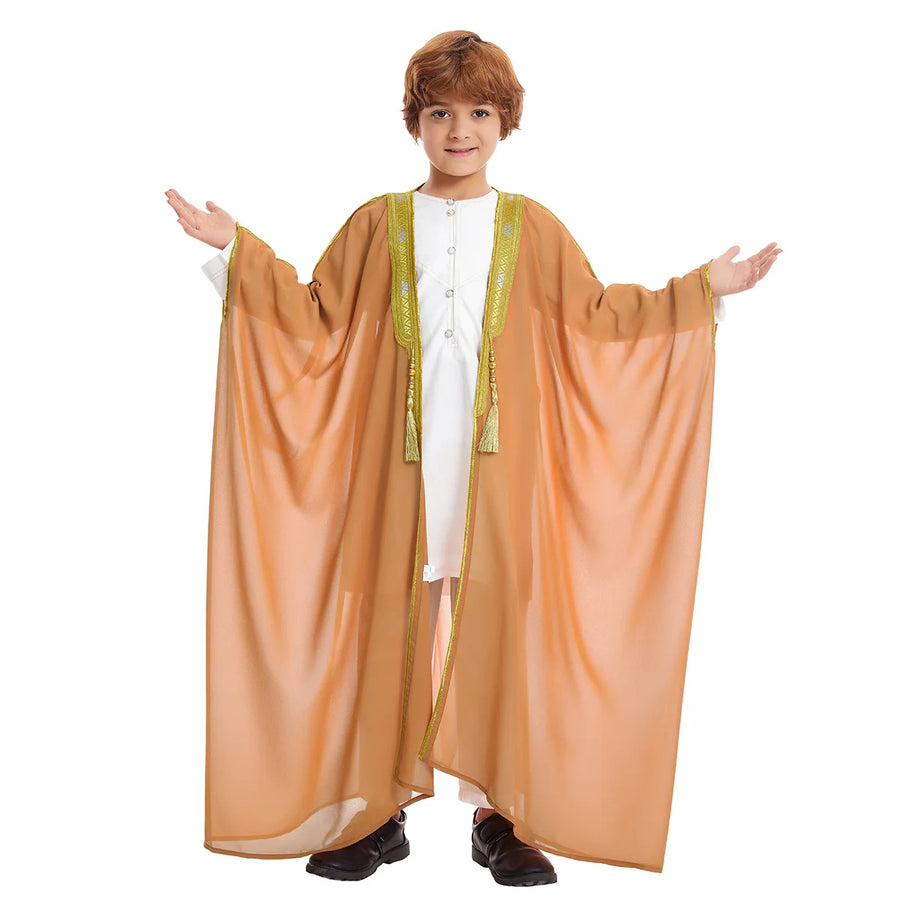 Boys' Eid Dishdasha & Open Abaya – Children's Modest Islamic Robe for Ramadan & Prayer