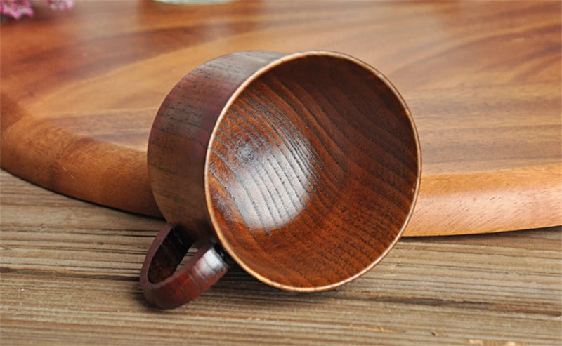 Handmade Spruce Wood Cups – Natural Big Belly Mug for Tea, Coffee & Milk