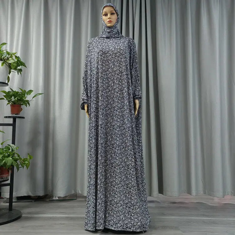 Middle East Prayer Burqa Dress Women Muslim Islamic Full Cover Overhead  Abaya Worship Robe Hooded Gown Vestdios Random