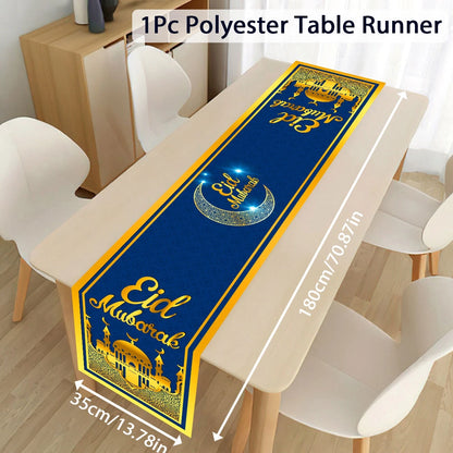EID Mubarak Decoration Table Runner Ramadan Decor 2024 For Home Tablecloth Ramadan Kareem Islamic Muslim Party Eid Al-Fitr Gifts