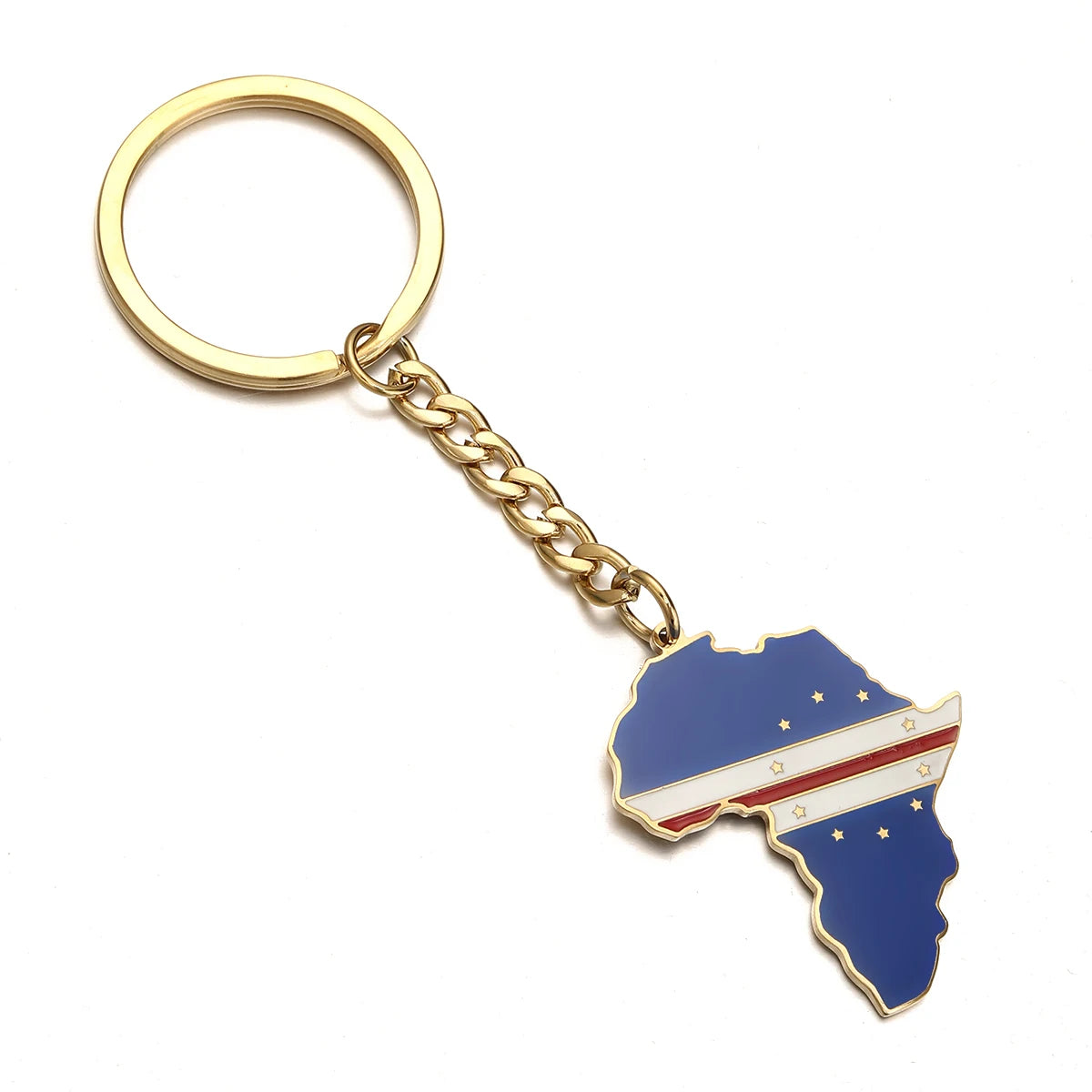 Africa Map Keychain – Stainless Steel Hip-Hop Jewelry, Morocco to South Africa