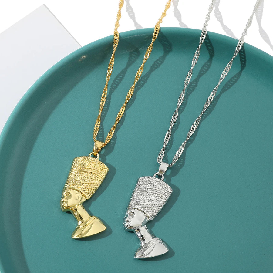 Retro Pharaoh Head Pendant – Hip-Hop Egyptian Necklace for Men & Women