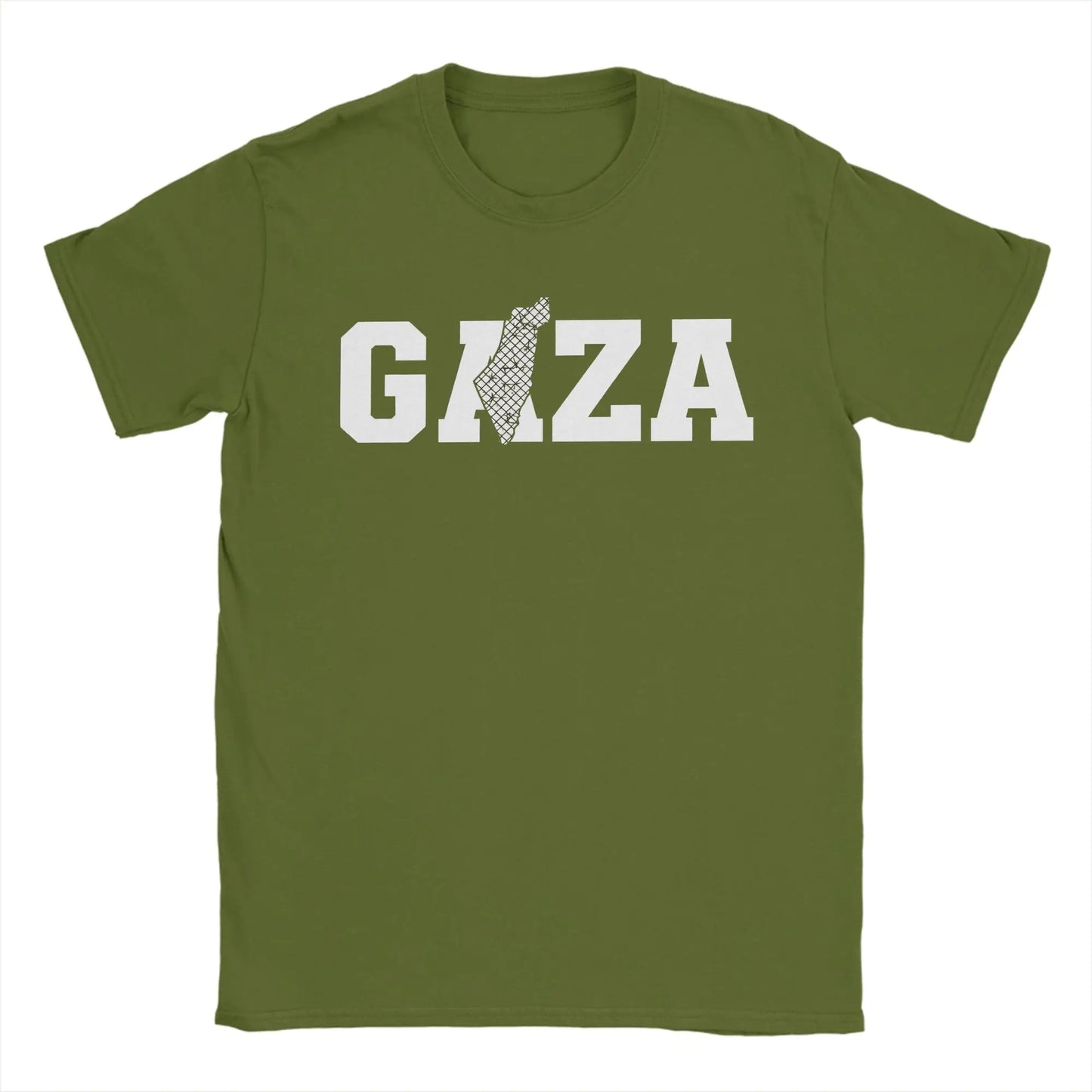 Palestine Gaza Typography T-Shirt Men  Novelty 100% Cotton Tee Shirt O Neck Short Sleeve T Shirt Graphic Clothing