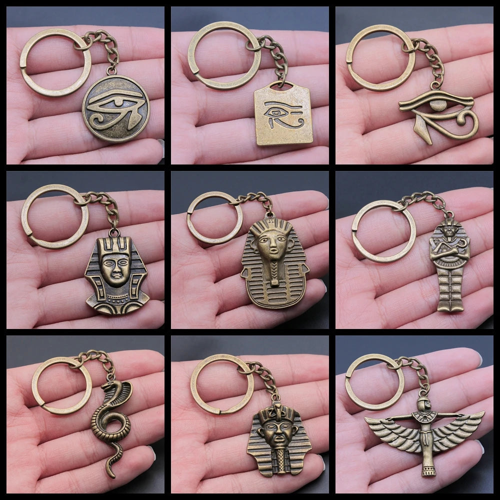 Eye of Horus & Pharaoh Keyring – Egyptian Charm, Creative Gift Accessory