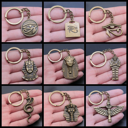 Eye of Horus & Pharaoh Keyring – Egyptian Charm, Creative Gift Accessory