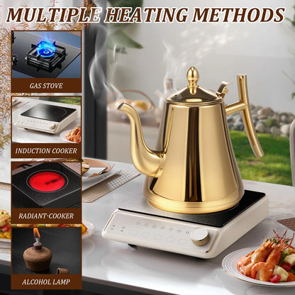 304 stainless steel 2L induction cooker kettle ergonomic handle with detachable filter store restaurant office hot water kettle