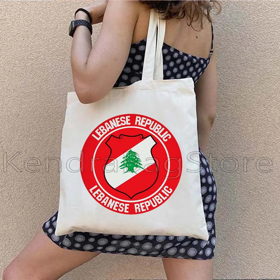 Ya Beirut – Lebanon Flag Heart Canvas Shoulder Tote