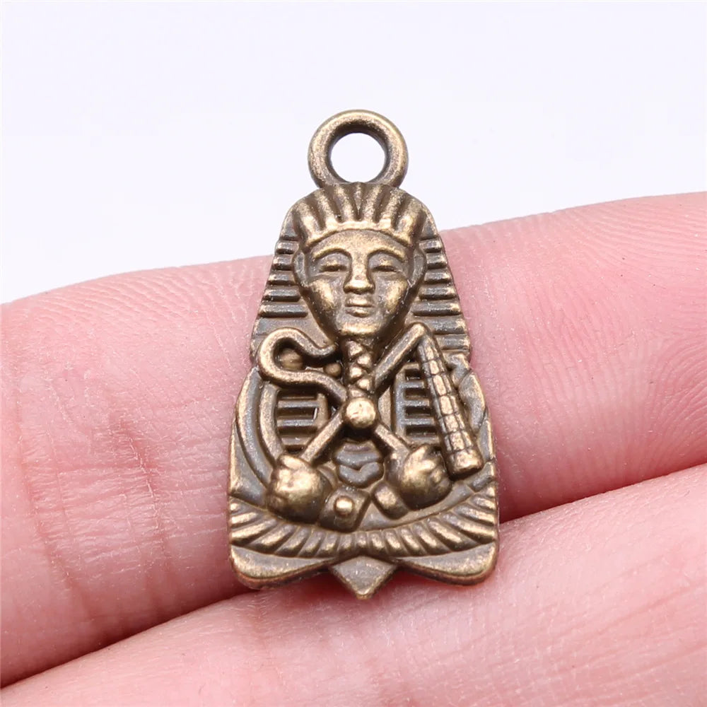 Egyptian Charm Set – 10-Piece Pyramid, Eye of Horus, Anubis & Bastet for Jewelry Making