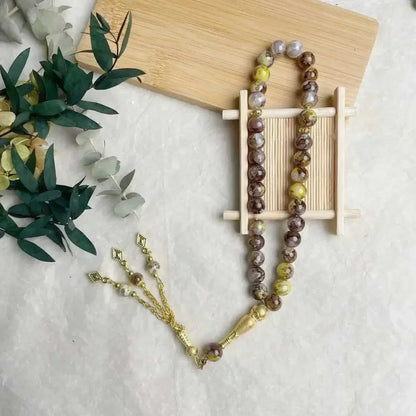 10mm 33pcs Glass Tassel Turkish Muslim Rosary Islamic Prayer Beads Bracelet for Women Jewelry Tasbih Tasbeeh Allah Mohammed