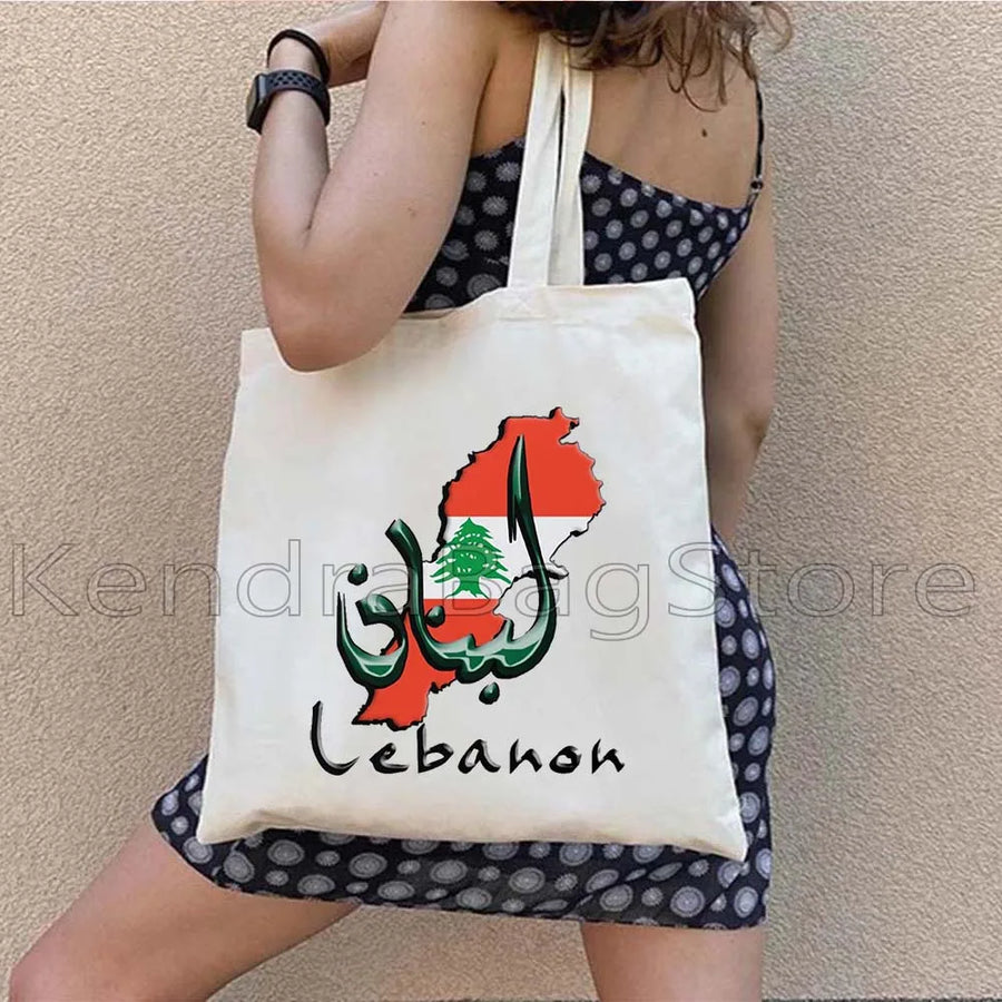Ya Beirut – Lebanon Flag Heart Canvas Shoulder Tote