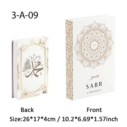 Islamic Kaaba Eid Mosque Luxury Decorative Books Storage Box Fake Book Interior Decoration Coffee Table Ornament Bedroom Decor