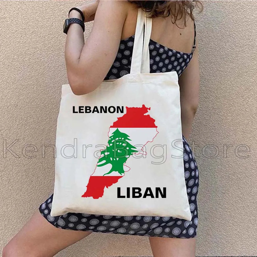 Ya Beirut – Lebanon Flag Heart Canvas Shoulder Tote