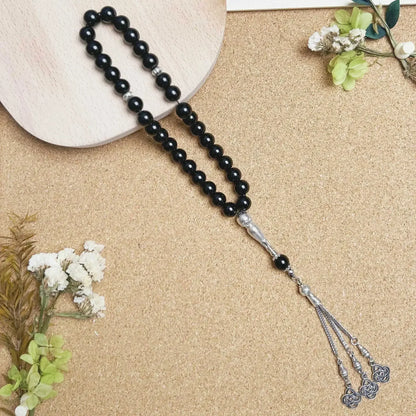 10mm 33pcs Glass Tassel Turkish Muslim Rosary Islamic Prayer Beads Bracelet for Women Jewelry Tasbih Tasbeeh Allah Mohammed