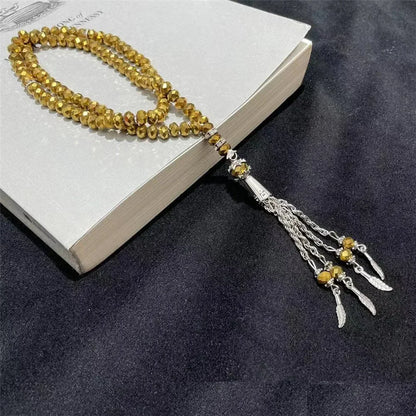 Islamic Tasbih Muslim Rosary Beads Glass 99 Prayer Rosary For Men Bracelet Natural Stone Handmade Turkey Ramadan Chains Pendant