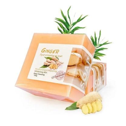 100g Turmeric Soap with Goat Milk & Silk Protein Aloe Soap Ginger Natural Sea Salt Essential Oil Lemon Soap