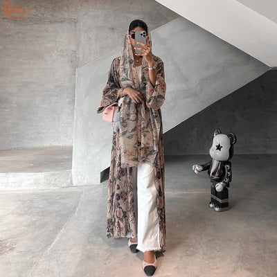 One Look. One Soul. – The Pleated Floral Cardigan with Hijab for the Muslim Woman in America