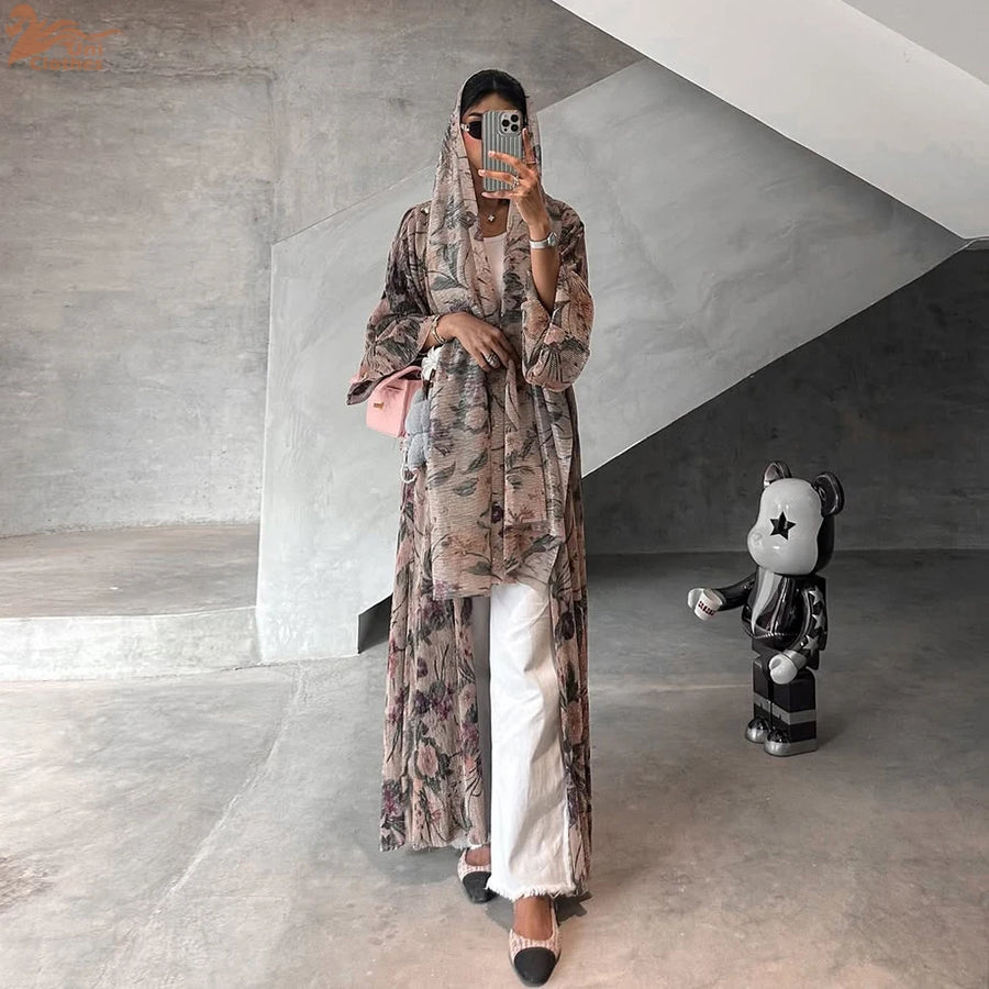 One Look. One Soul. – The Pleated Floral Cardigan with Hijab for the Muslim Woman in America