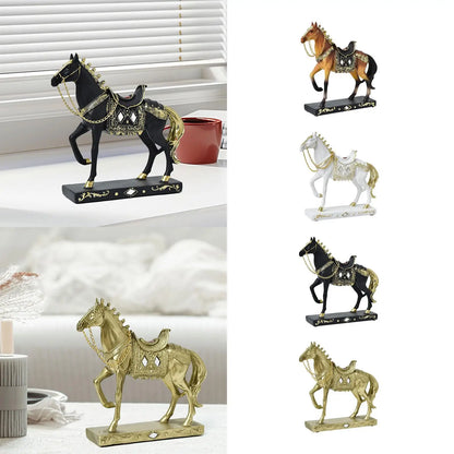 Horse Statue Decorative Resin Horse Sculpture for Bookcase Furniture Bedroom