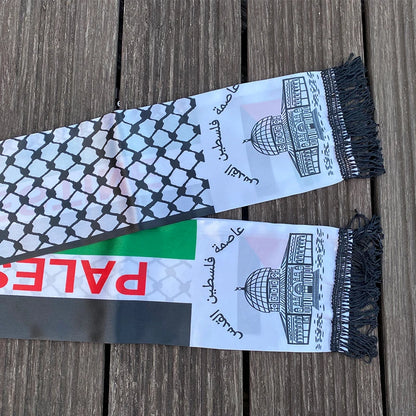 xvggdg   14*130cm   Palestine flag Custom Scarf palestine national day Scarf Printing Satin Palestinian Scarf
