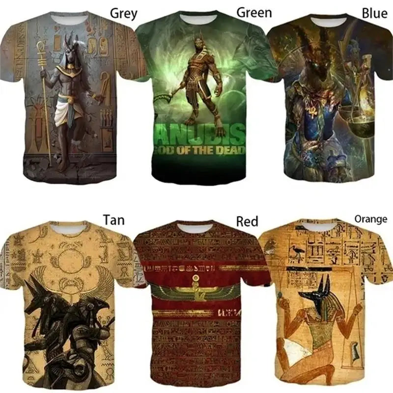 Horus & Anubis 3D T-Shirt – Ancient Egyptian God Print, Men's & Kids' Streetwear