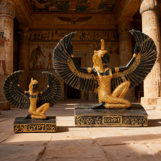 Isis Winged Goddess Resin Figurine – Egyptian Handicraft, Mother of Horus Decor