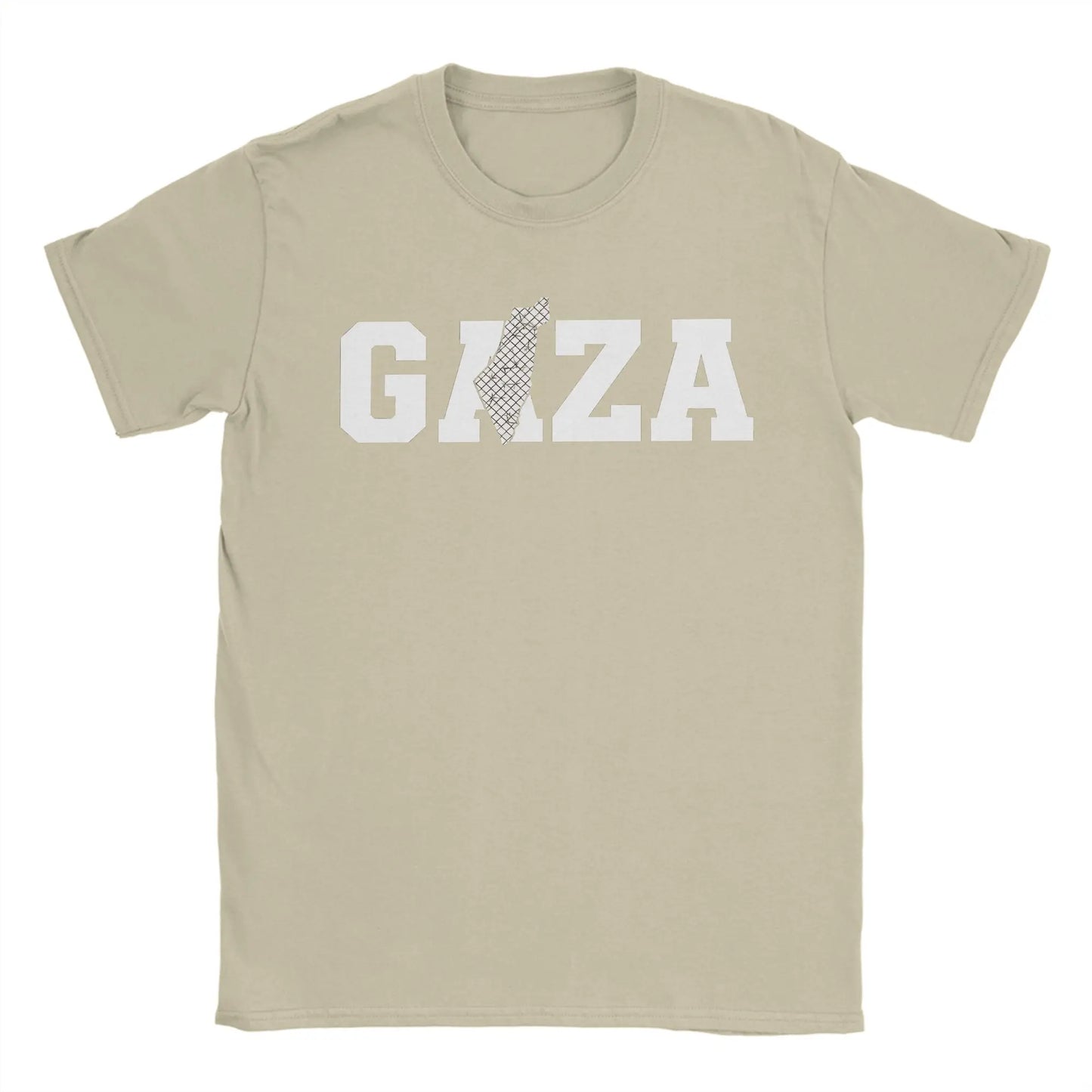 Palestine Gaza Typography T-Shirt Men  Novelty 100% Cotton Tee Shirt O Neck Short Sleeve T Shirt Graphic Clothing