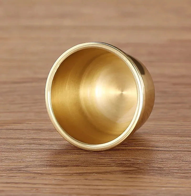 The Brass Vessel – Handcrafted Golden Offering Bowl