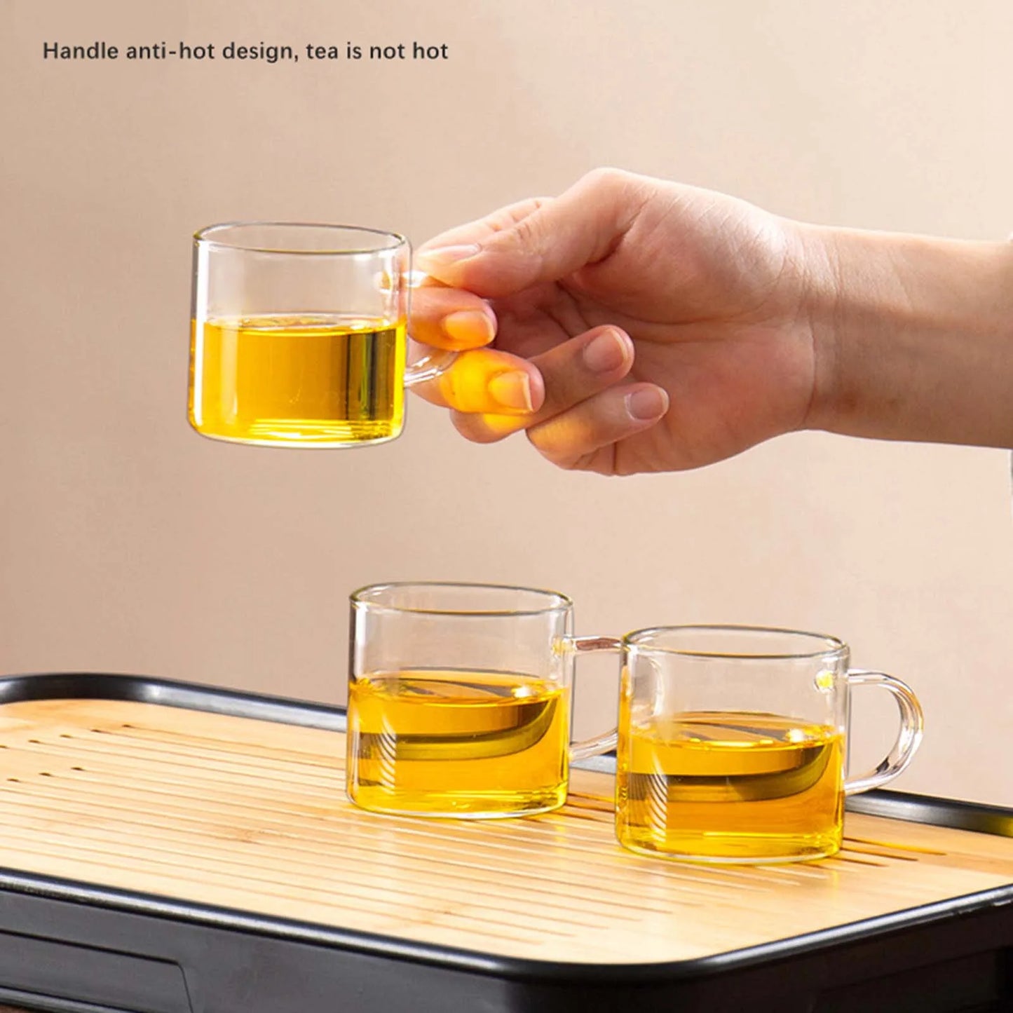 Kungfu Glass Tea Set Magnetic Diversion Rotating Semi Automatic Glass Teapot for Table Decor Office Birthday Gift New Year Home