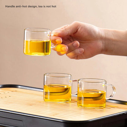 Kungfu Glass Tea Set Magnetic Diversion Rotating Semi Automatic Glass Teapot for Table Decor Office Birthday Gift New Year Home